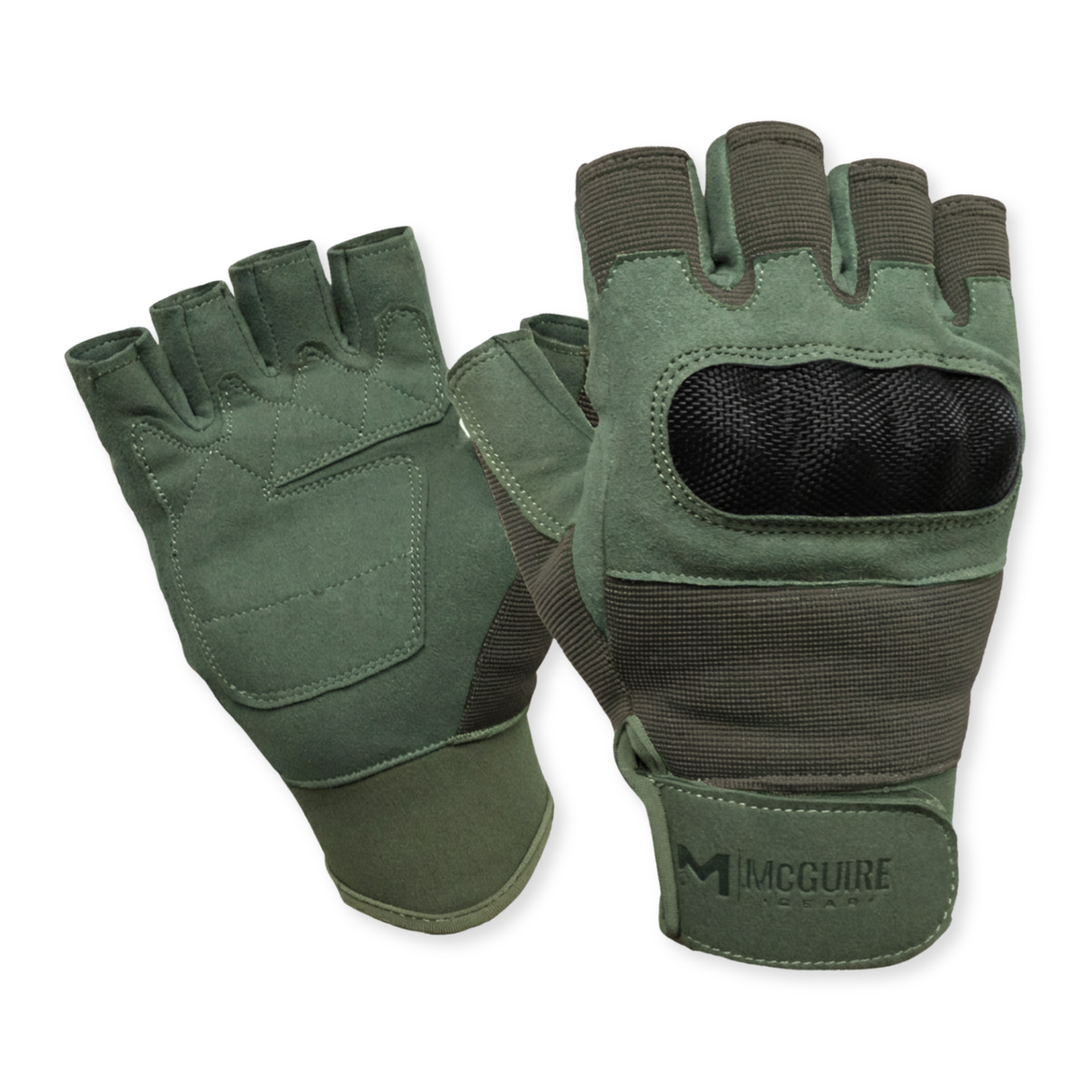Guantes tácticos de medio dedo con nudillos duros