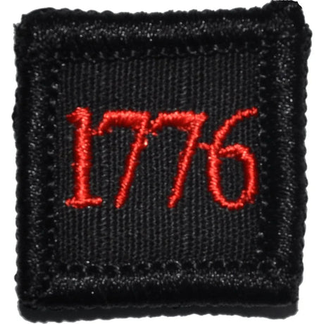 1776 - 1x1 Patch in Black w/ Red, alternate view 2
