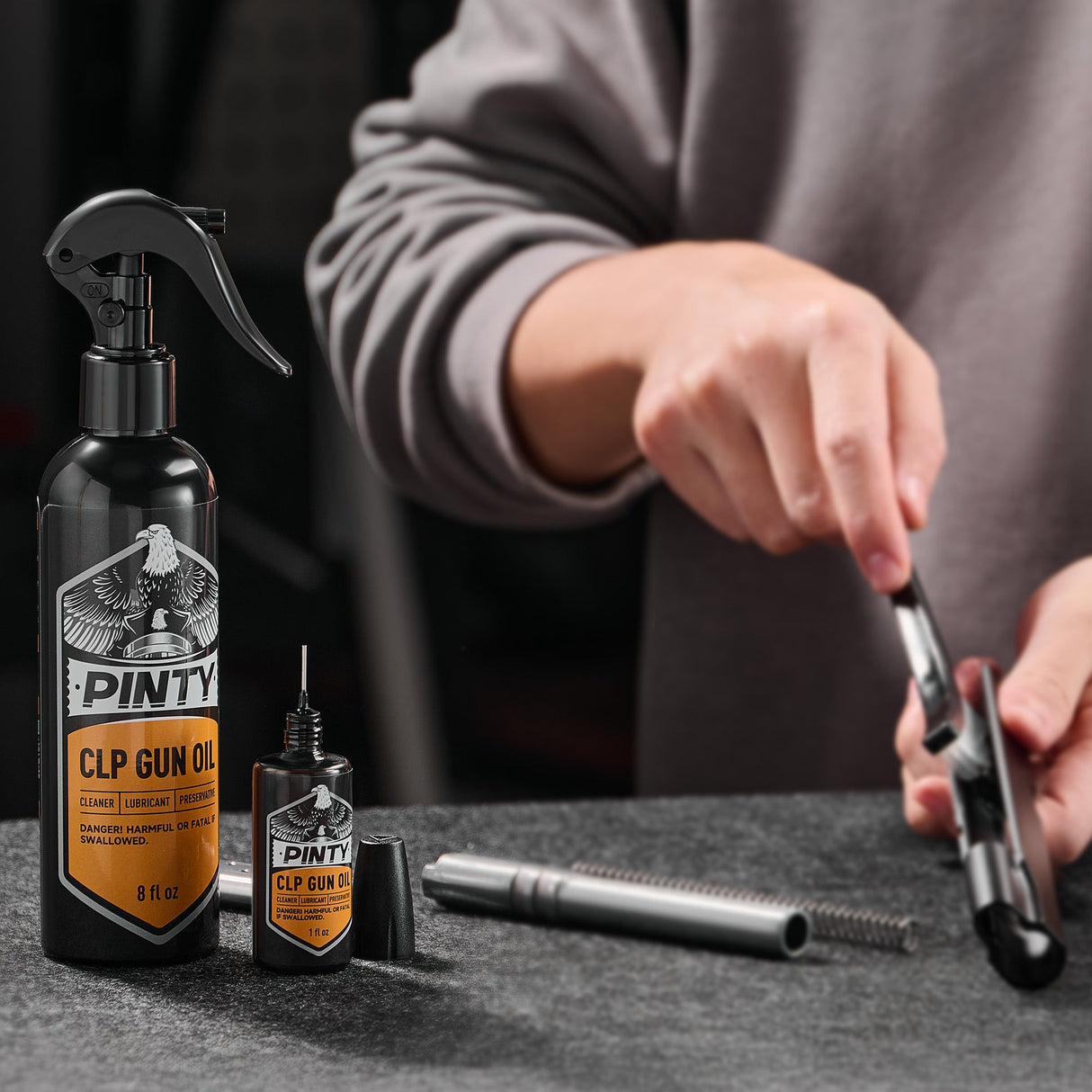 3 in 1 Gun Cleaning Kit with 8 fl oz Fine Mist Sprayer & 1 fl oz Needle Oiler, alternate view 3