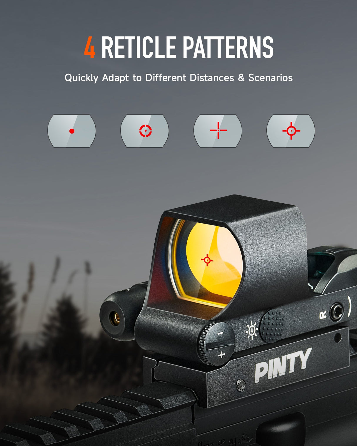 Pinty Nova 1x28x40mm Red Dot Sight Combo, alternate view 3