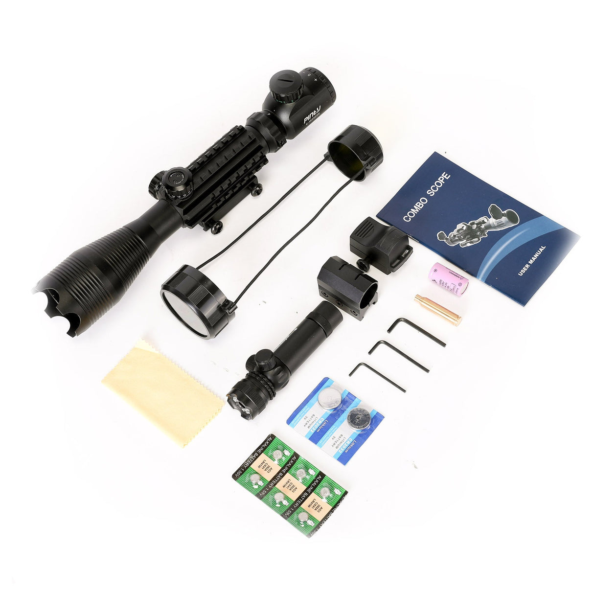 Pinty 4-in-1 4-16x50 Rifle Scope Combo with Laser and Red Dot, alternate view 8