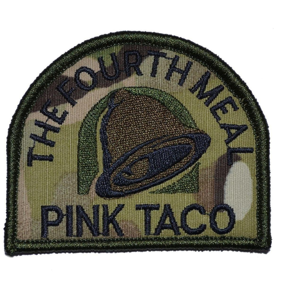 Tactical Gear Junkie Pink Taco The Fourth Meal 3 Inch Arch Patch in MultiCam, alternate view 6