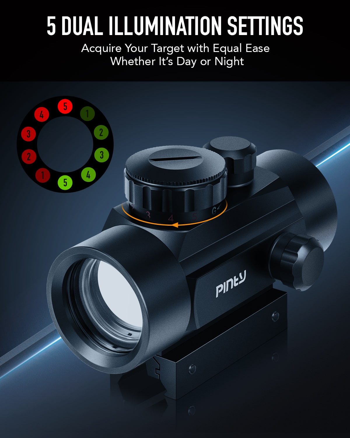 Pinty Nova 1x40mm 4MOA Red GreenDot Sight, alternate view 5