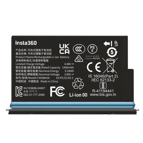 Insta360 X5 Replacement Battery with Case - 9.34Wh