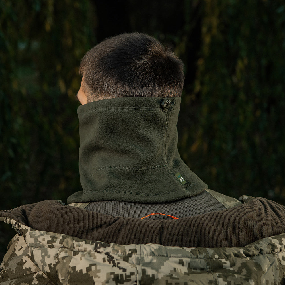 M-Tac Elite Fleece Anatomical Neck Gaiter in Dark Olive, alternate view 10