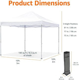 Amazon Basics Outdoor Pop Up 10 x 10 Canopy Tent for Events, Portable with Easy Setup, One-Push, Includes Wheeled Carry Bag,