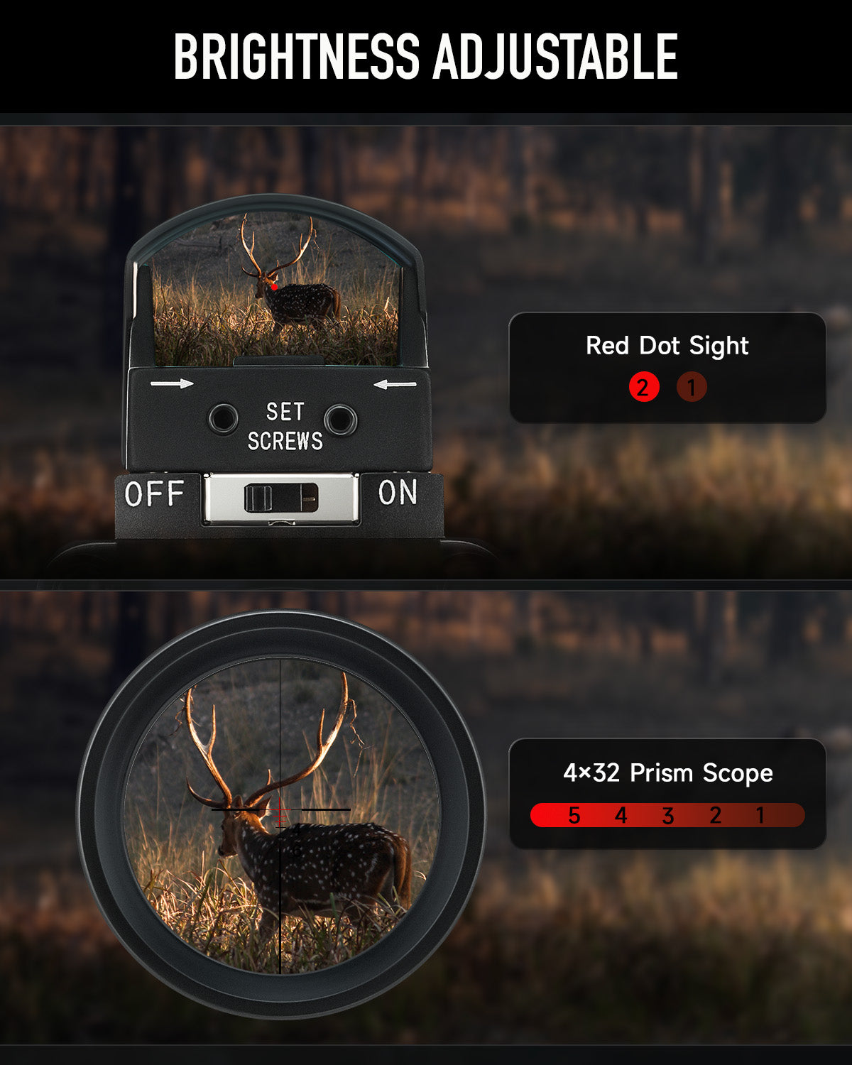 Pinty Vexa 2-in-1 4x32 Prism Scope Combo, alternate view 4