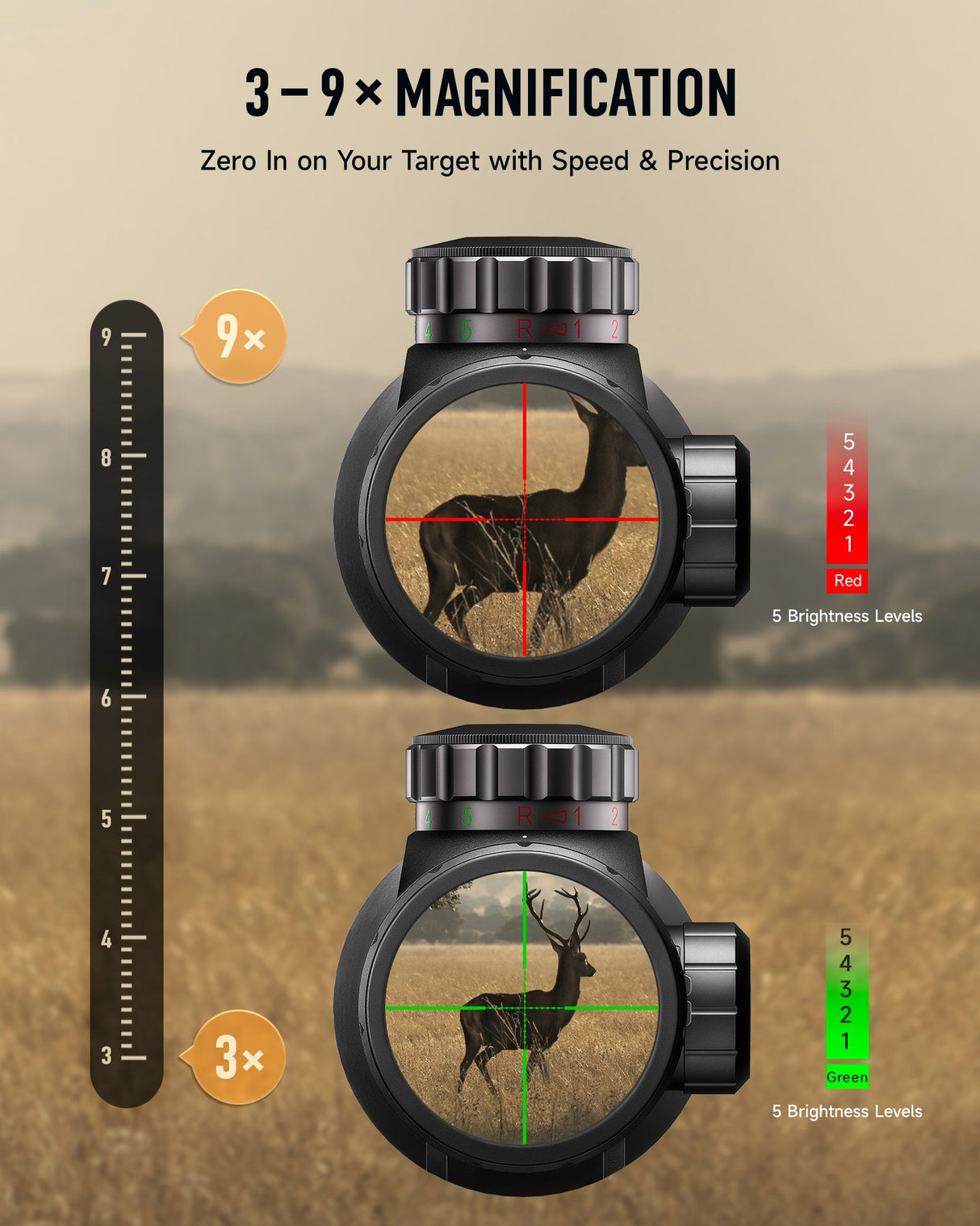 Pinty Nova 3-9x40 SFP Rifle Scope GEN II, alternate view 9