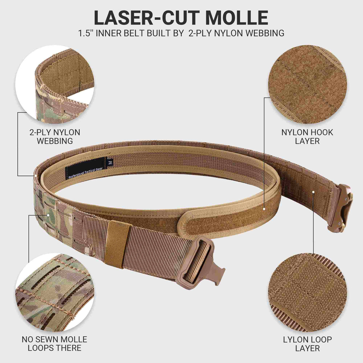 Raven Supply MOLLE Battle Belt with Quick-Release Buckle in CP, alternate view 5