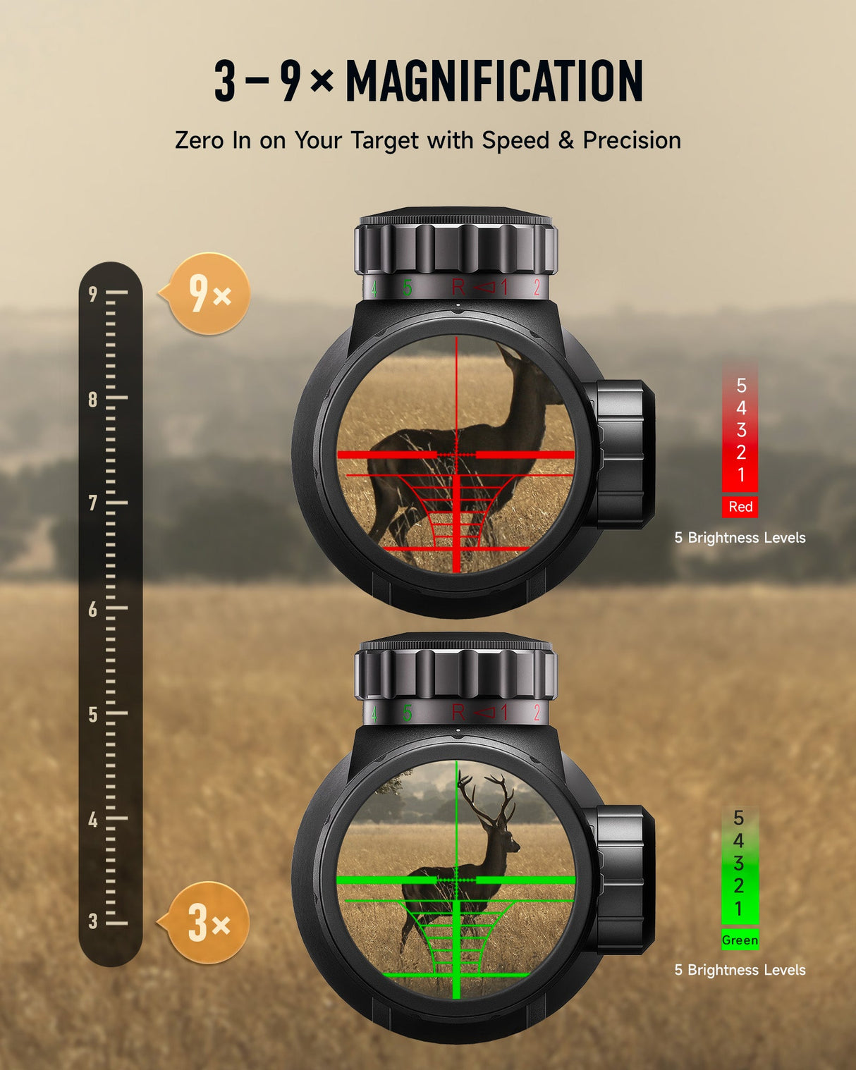 Pinty Nova 3-9x40 SFP Rifle Scope GEN II, alternate view 8