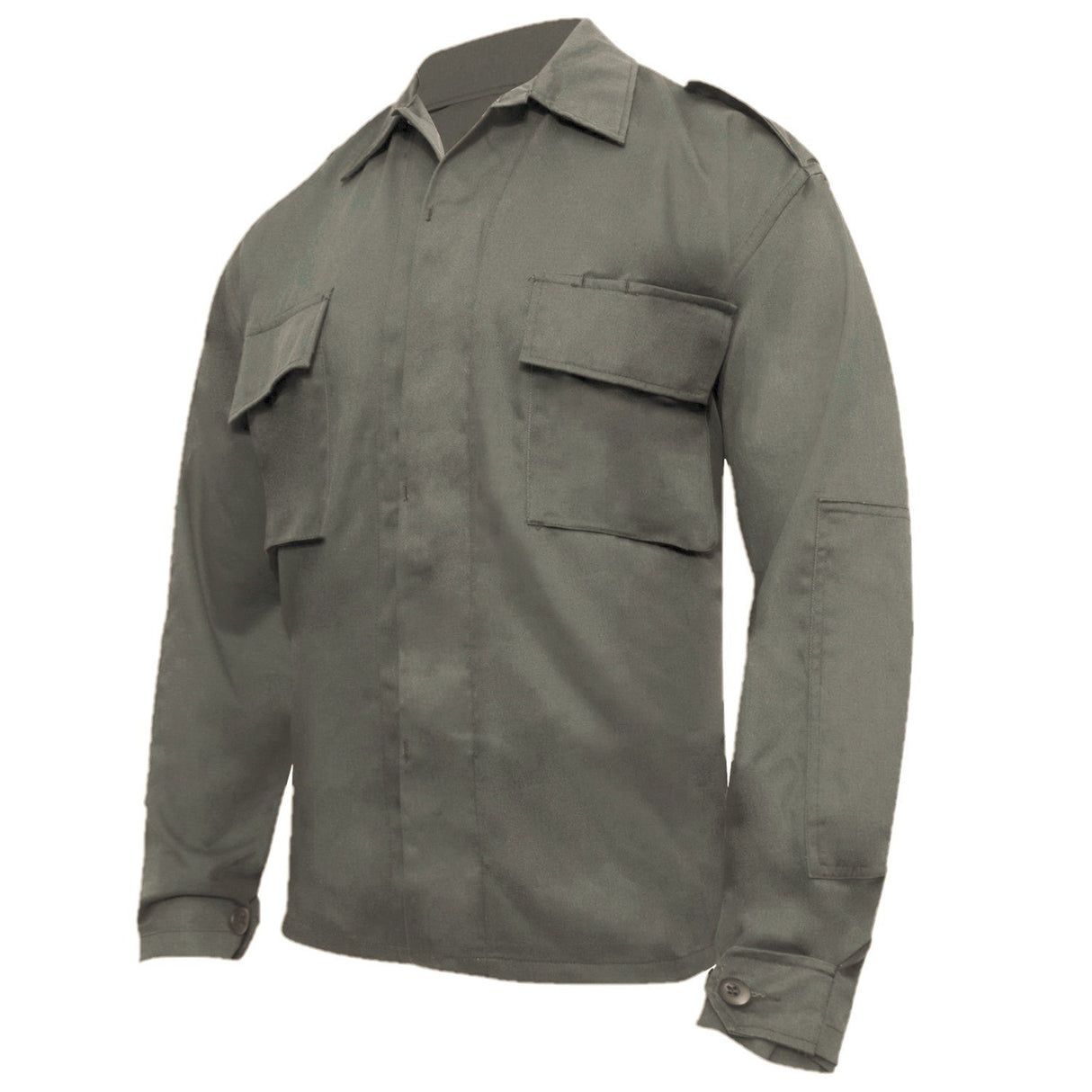 Poly Cotton Twill Long Sleeve Tactical Shirt in Black, alternate view 4