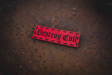 Destroy Evil Leather Patch in Red Dye / Black Thread, alternate view 3