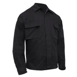 Poly Cotton Twill Long Sleeve Tactical Shirt in Black, alternate view 3