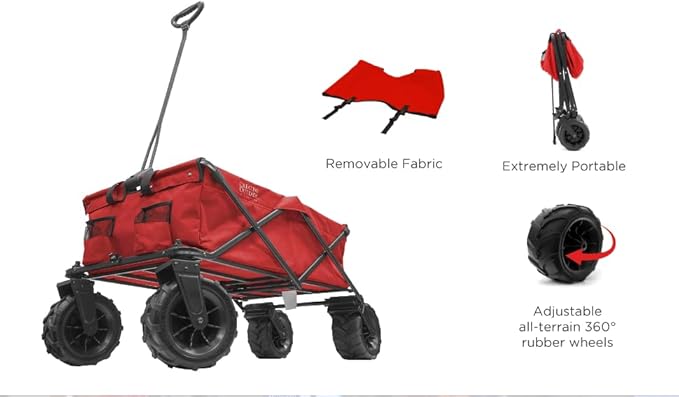 Creative Outdoor Wagon for Kids Push Pull Collapsible Stroller Giant All-Terrain Folding Cart | XXXL Monster Series Wagons |