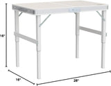 VINGLI 3FT Small Camping Folding Table Adjustable Height Aluminum Folding Table for Picnic Party BBQ, Plastic RV Suitcase