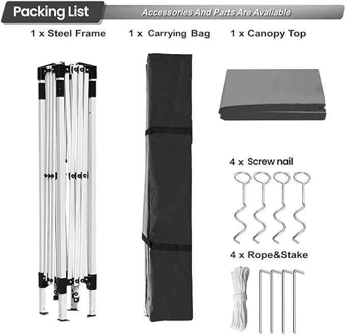 10x10ft Pop Up Canopy Tent,Heavy Duty Waterproof Folding Tent for Camping Parties Events Parties,Outdoor Canopy,Portable Sun