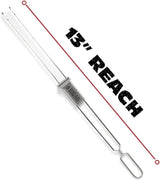 BBQ-AID Premium Barbecue Metal Skewers for Kabobs with Quick Release - Double Pronged, Stainless Steel Metal Skewer for
