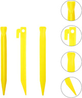 10-Pack Plastic Tent Stakes - 7-Inch Heavy Duty Canopy Anchoring Pegs for Camping, Gardening, Landscaping, Backpacking -