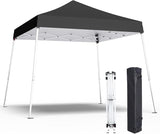 10x10 Pop Up Canopy, 300D Silver Coated Black Fabric Outdoor Gazebo, Beach Tent Slant Legs with Storage Bag,Easy Up Sun