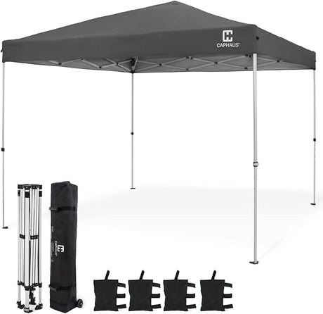 CAPHAUS Patented One-Push Pop Up Outdoor Canopy Tent, Heavy-Duty Commercial Grade w/Central Lock, Portable and Instant