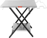 Outdoor Grill Table, Foldable Pizza Oven Stand & Blackstone Griddle Stand with Garage Rack & Tissue Holder, Folding Outdoor