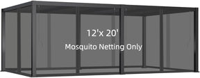 12x20FT Mosquito Netting for Gazebo,Pergola,Pop up Canopy Tent,6-Panel with Zipper for Outdoor Patio,Backyard