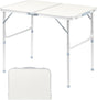 VINGLI 3FT Small Camping Folding Table Adjustable Height Aluminum Folding Table for Picnic Party BBQ, Plastic RV Suitcase