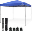 CAPHAUS 12ft x 12ft Patented One-Push Pop Up Outdoor Canopy Tent, Heavy-Duty Commercial Grade w/Central Lock, Portable and