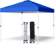 Shades 10x10 Pop Up Canopy with One Push Setup,Heavy Duty Beach Tent with Wheels for Easy Moving, Sun Shelter for