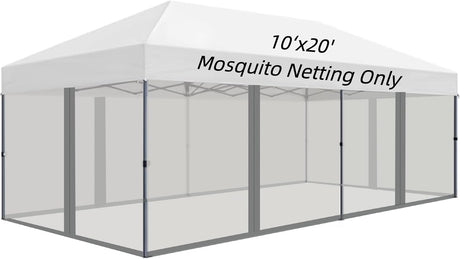 10x20 FT Mosquito Netting for Gazebo,Pergola,Pop up Canopy Tent,4-Panel with Zipper for Outdoor Patio,Backyard
