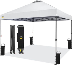CROWN SHADES 10x10 Pop Up Canopy - Patented Center Lock One Push Instant Outdoor Canopy Beach Tent with STO-N-Go Bag 8