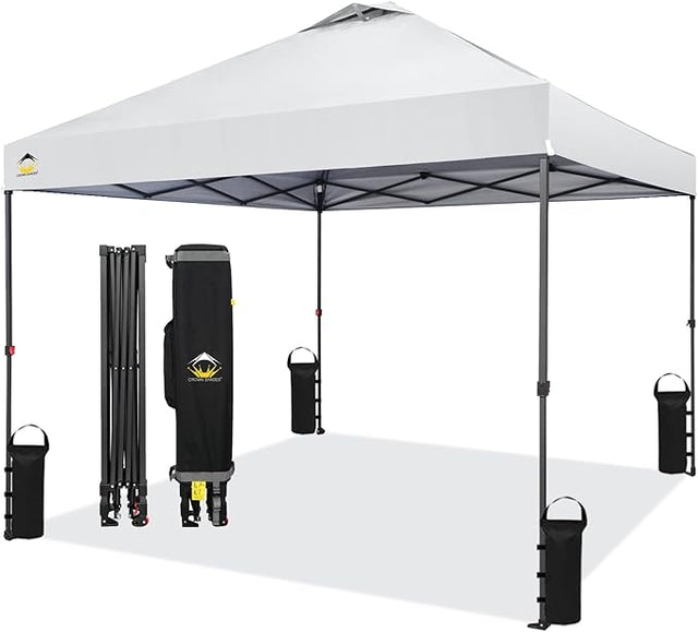CROWN SHADES 10x10 Pop Up Canopy - Patented Center Lock One Push Instant Outdoor Canopy Beach Tent with STO-N-Go Bag 8
