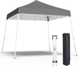10x10 Pop Up Canopy, 300D Silver Coated Grey Fabric Outdoor Gazebo, Beach Tent Slant Legs with Storage Bag,Easy Up Sun Shade