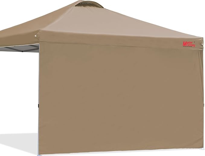 MASTERCANOPY Pop up Canopy Tent with 1 Sidewall (12x12 ft, Khaki), alternate view 2
