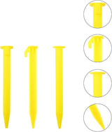 10-Pack Plastic Tent Stakes - 6-Inch Heavy Duty Canopy Anchoring Pegs for Camping, Gardening, Landscaping, Backpacking -