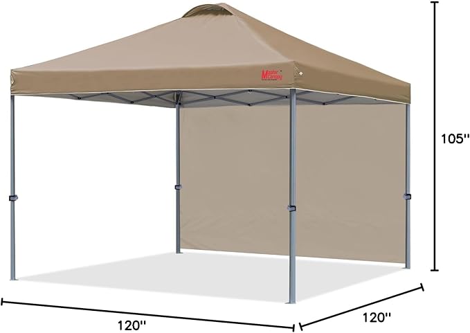 MASTERCANOPY Pop up Canopy Tent with 1 Sidewall (12x12 ft, Khaki), alternate view 7