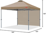 MASTERCANOPY Pop up Canopy Tent with 1 Sidewall (12x12 ft, Khaki), alternate view 7