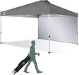CROWN SHADES 12x12 Pop Up Canopy Tent Instant Commercial with 150D Silver Coated Fabric Including 1 Removable Sidewall, 4