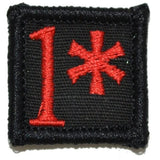 1* One Ass to Risk - 1x1 Patch in Black w/ Red, alternate view 2