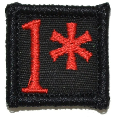 1* One Ass to Risk - 1x1 Patch in Black w/ Red, alternate view 2