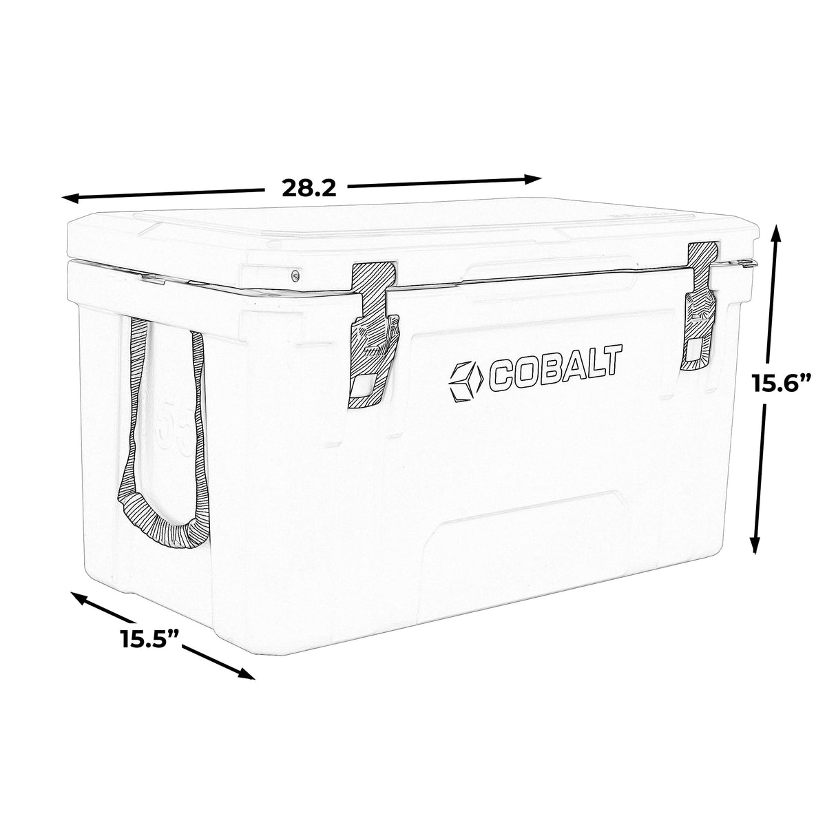 Super Cooler Roto-Moldado Cobalt de 55 Quartos