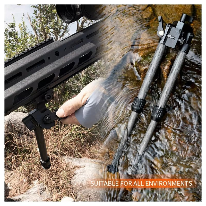 Linkogear HB-C01L Carbon Fiber Tac Bipod - QD Picatinny - Rubber & Spike Feet, alternate view 6