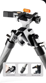 Linkogear HB-C01L Carbon Fiber Tac Bipod - QD Picatinny - Rubber & Spike Feet, alternate view 4