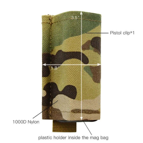 MUCITUP MUCTAC Tactical Single Mag Pouch - MOLLE, Multicam, 1000D Nylon, alternate view 2