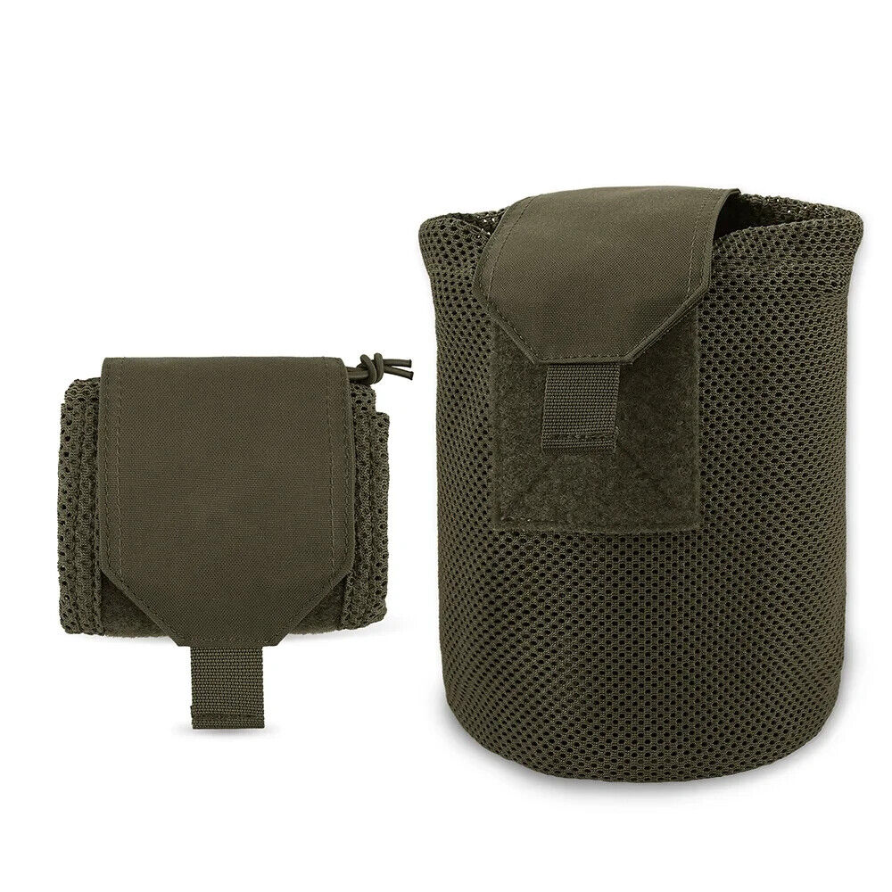 KRYDEX Tactical Mesh Dump Pouch Drop Pouch Mag Recycling Carrier fit MOLLE/BELT in Ranger Green, alternate view 4