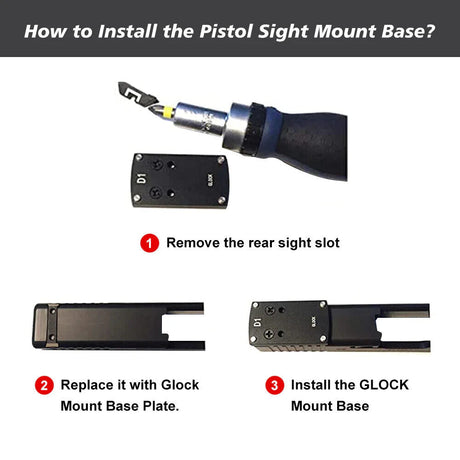 Red Win Pistol Red Dot Sight Mount Bases in M3 1911 Red Dot Base, alternate view 2