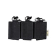 MUCTAC MOLLE Triple Rifle Mag Pouch - Built for Battle, Ready for Action in Black