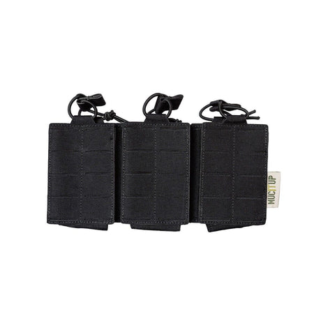 MUCTAC MOLLE Triple Rifle Mag Pouch - Built for Battle, Ready for Action in Black