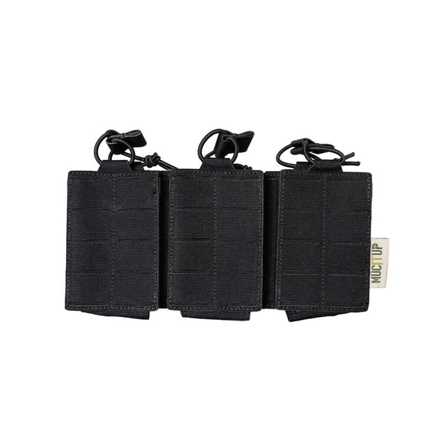 MUCTAC MOLLE Triple Rifle Mag Pouch - Built for Battle, Ready for Action in Black