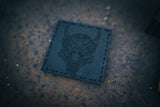 Oni Leather Patch in Red Dye / Black Thread, alternate view 3
